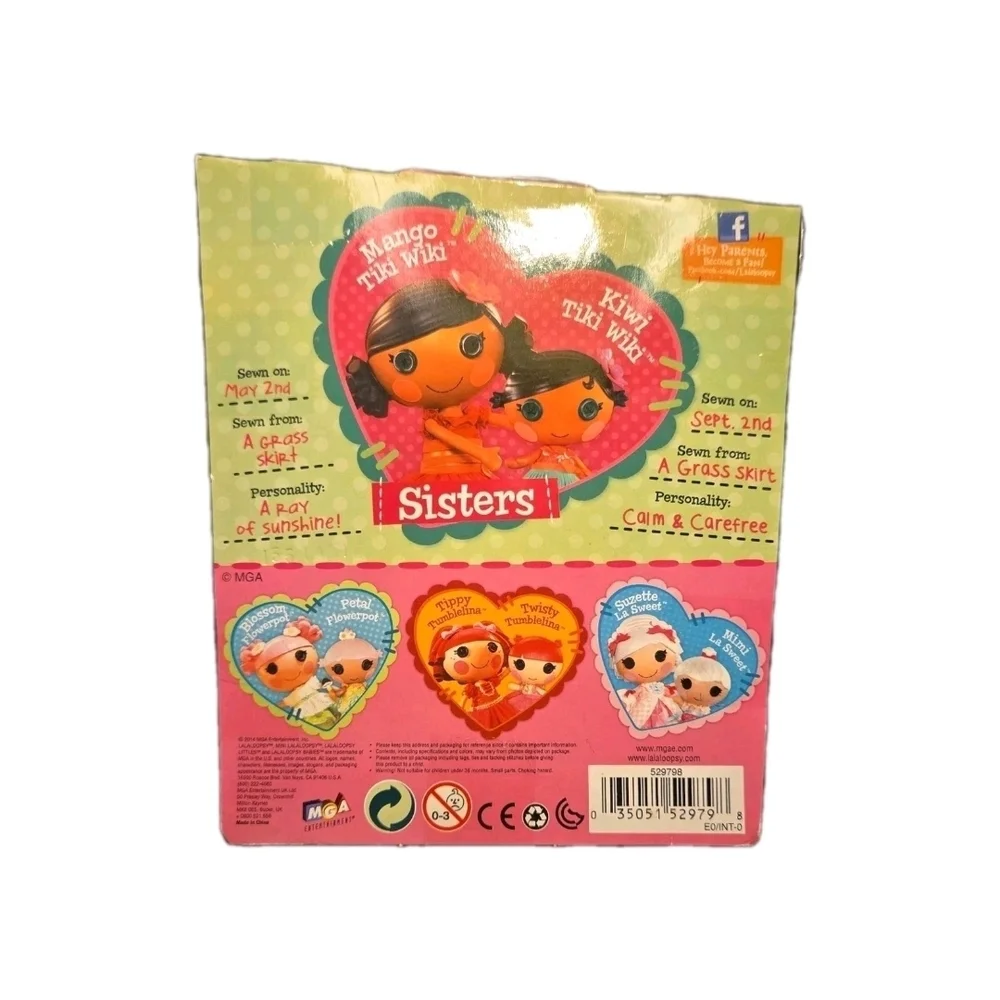 Lalaloopsy Sisters Mango Tiki Wiki and Kiwi Tiki Wiki Mini Dolls- NIP